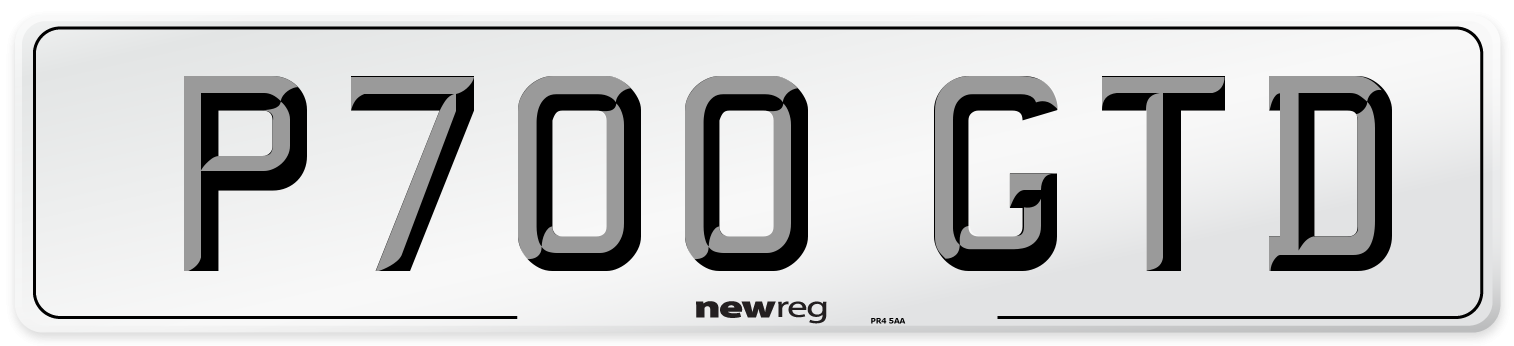 P700 GTD Number Plate from New Reg